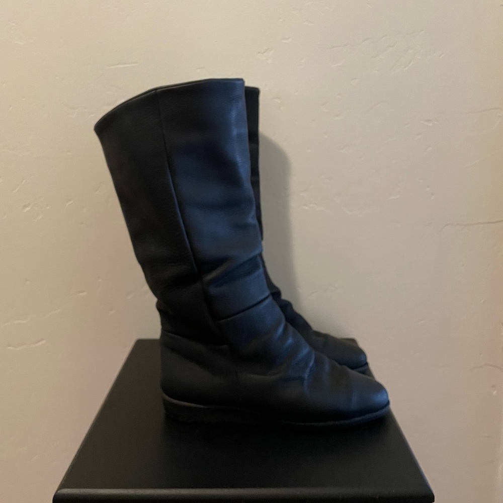 Dexter black slouch boots